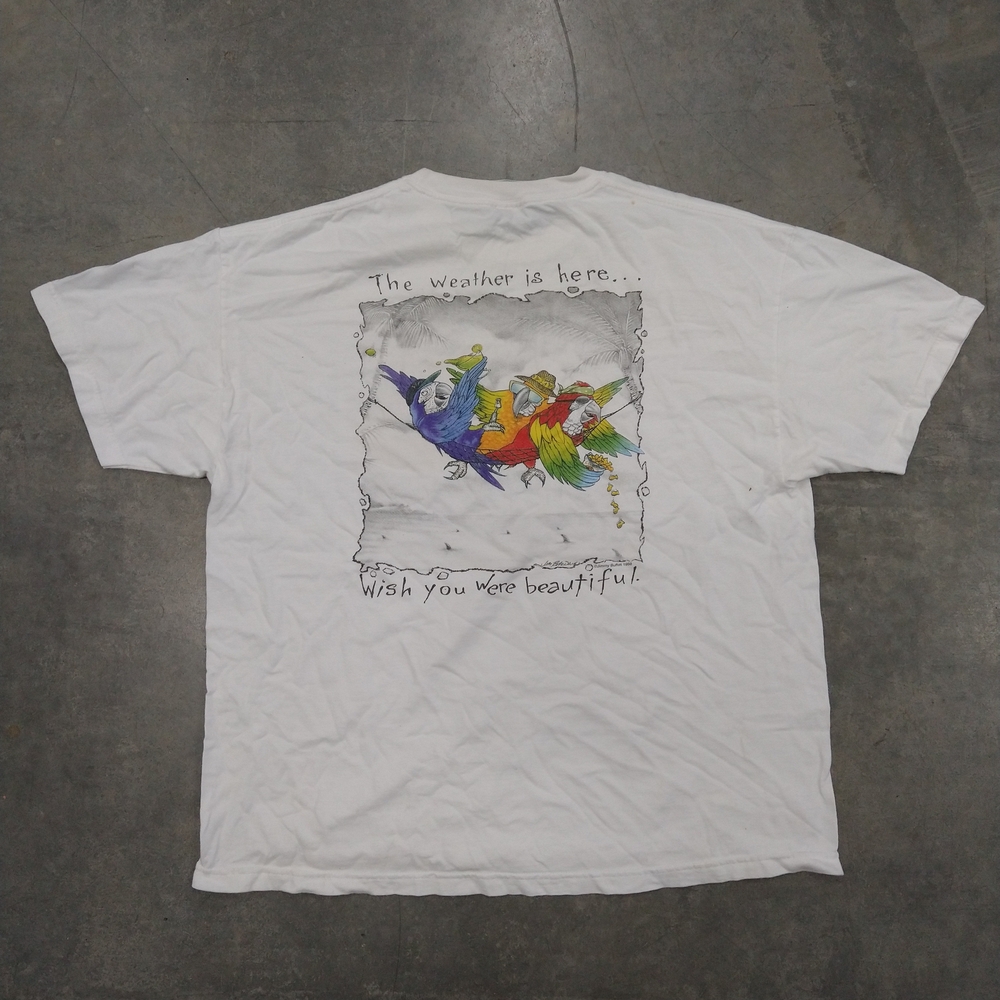 Jimmy Buffett Wish You Were Here Shirt XXL Measurements White